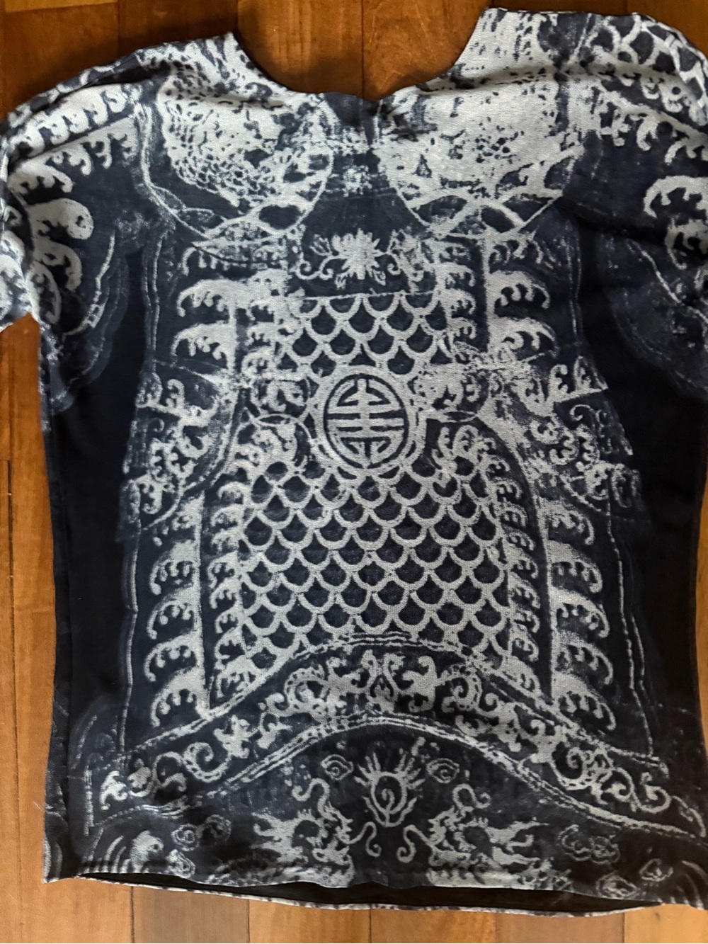 Vivienne Tam RARE Vintage blue dragon batik long sleeve opera top sz 3 US 4-8 - Picture 10 of 11